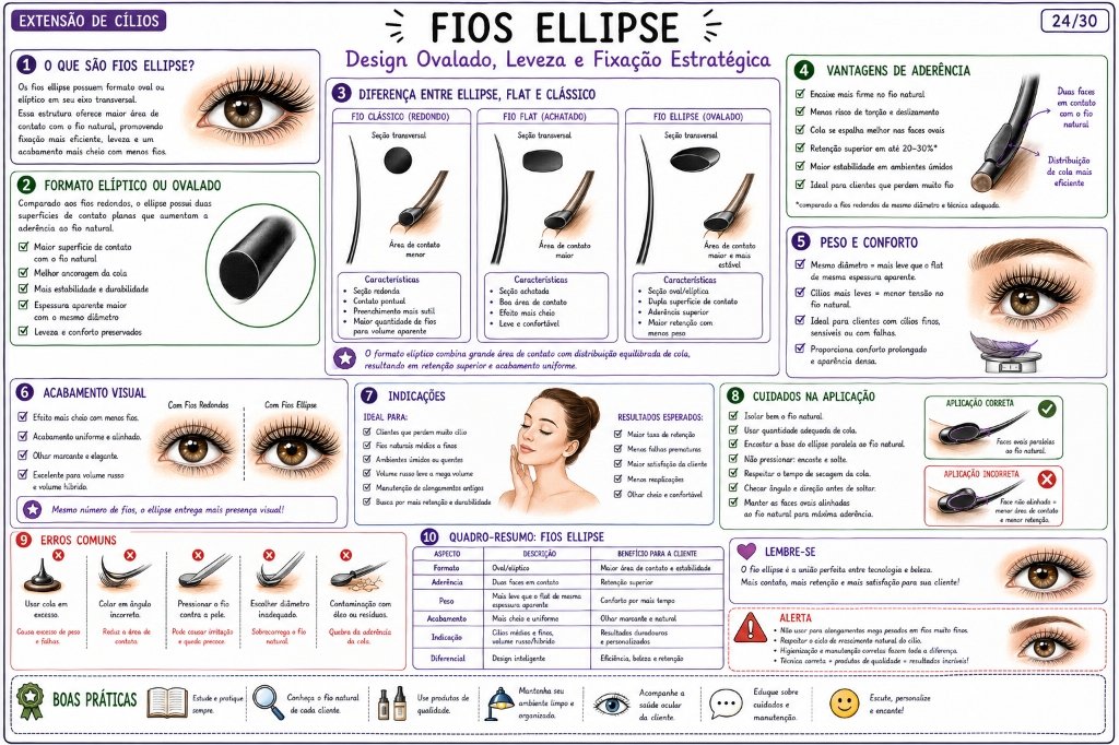 Ficha Visual Fios Ellipse - Design Ovalado e Fixação Estratégica
