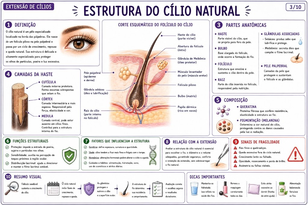 Ficha 3/10: Estrutura do Cílio Natural