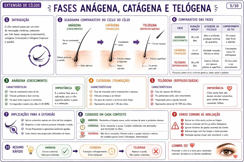Ficha 5/10: Fases Anágena, Catágena e Telógena