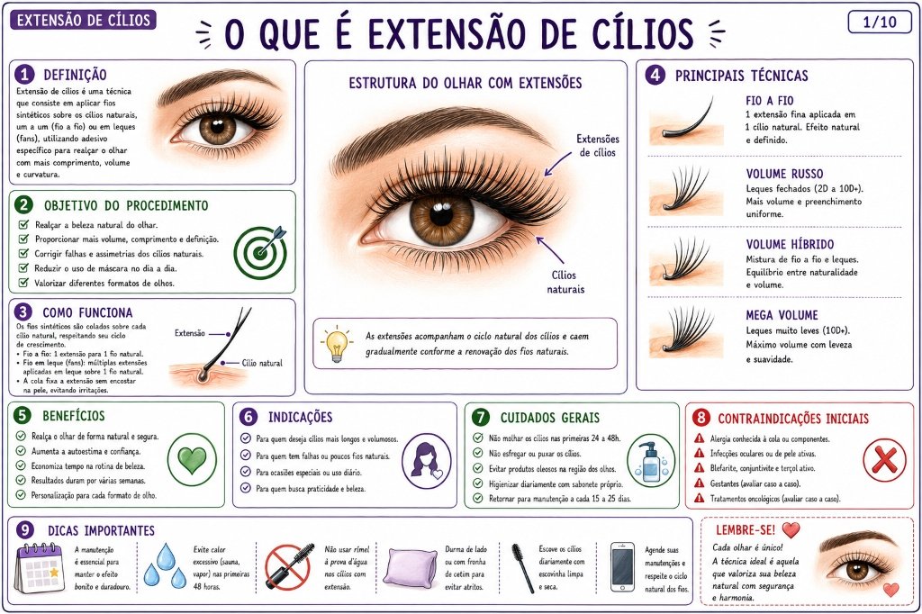 Ficha 1/10: O que é Extensão de Cílios